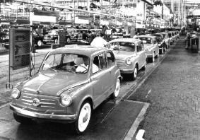 The Fiat 500 produced at the Mirafiori plant